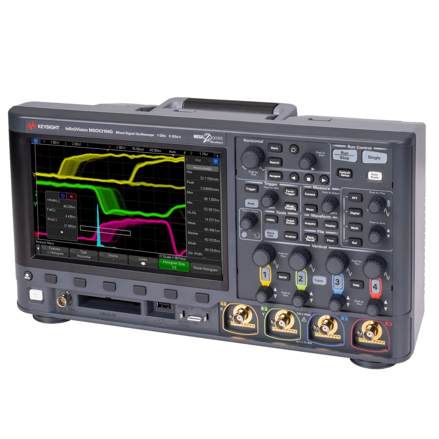 Keysight DSOX3012G 100MHz oscilloscope 2 analog channels,4 Mpts memory,1,000,000 waveforms/sec update rate-1PCS