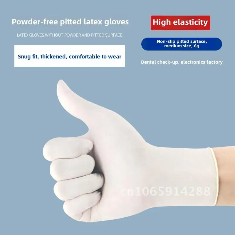 

Super Protection Thickened Durable Latex Gloves Powder-Free Non-Slip Kitchen Catering Disposable Rubber for Food Processing