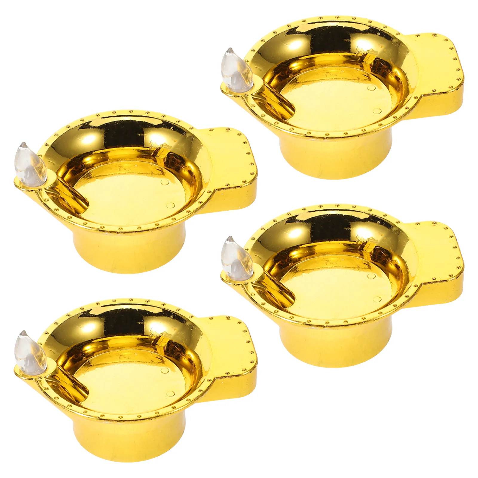

4 Pcs Waterproof Light Festive Candles Electric Led Dinner Row Lights Table Votive Plastic Wedding