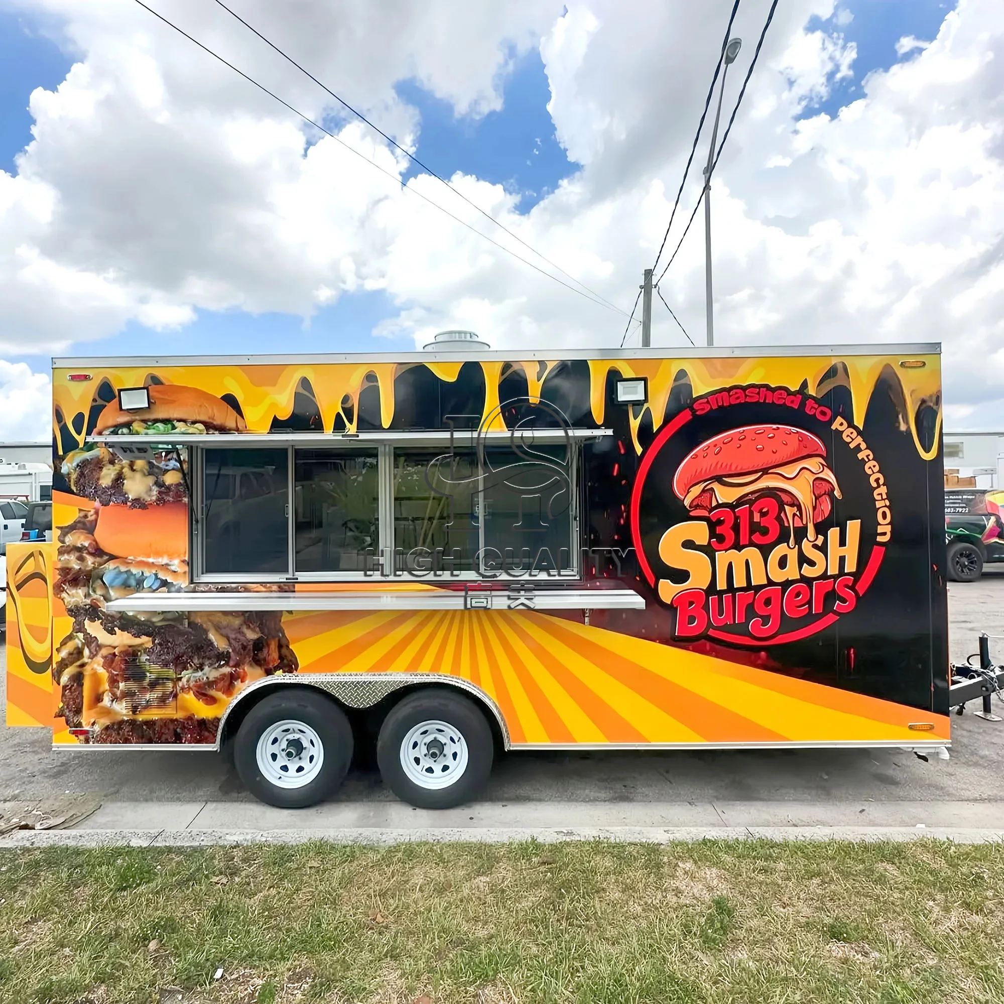 Compact Mobile Kitchen Trailer for Noodles and Stir Fry Quick Service Setup