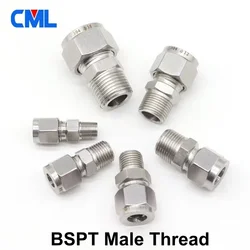 SS 304 Stainless Steel Double Ferrule Compression Connector 6mm 8mm 10mm 12mm Tube to 1/8