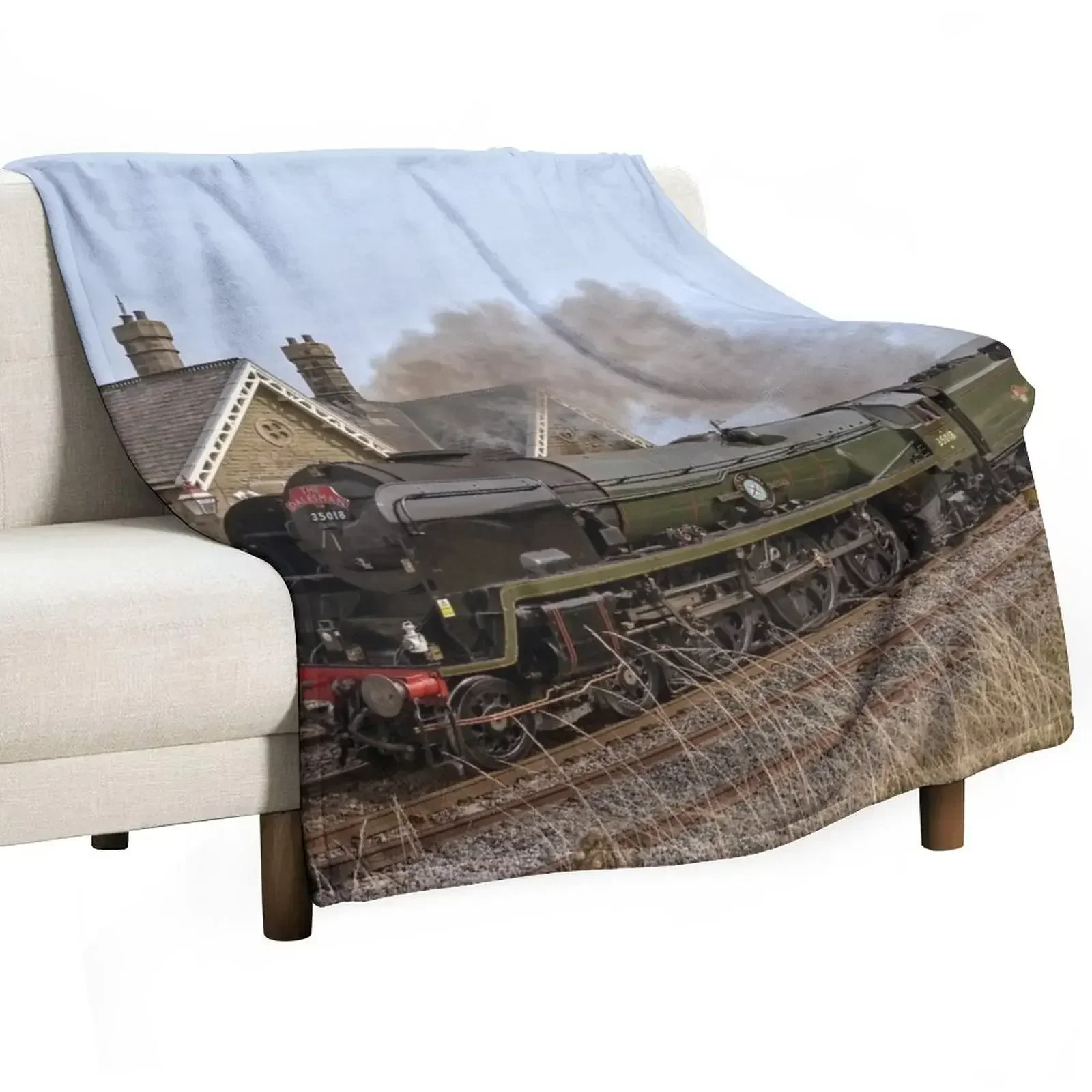 

Steam train over Yorkshire moors Throw Blanket Soft Big manga funny gift Furry Blankets