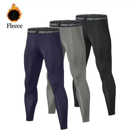 Men's Long Johns Single Piece Plus Fleece Thin Underpants For Sports Outdoor Tights Thermal Pants Compression Winter Leggings