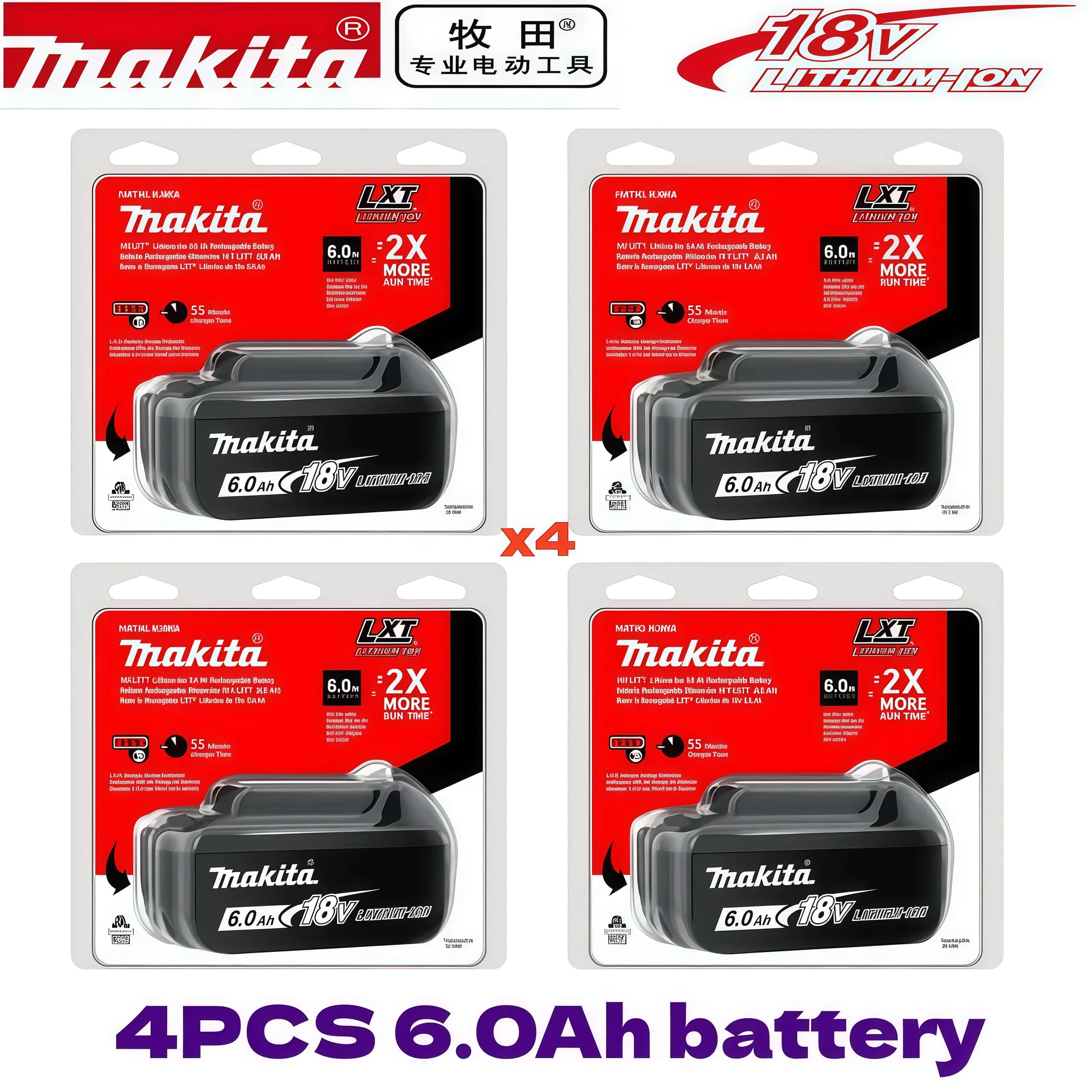 Genuine 6AH Makita BL1860B 6Ah Battery Power Tools Li-ion Replacement LXT BL1850 BL1840 for 18V Screwdriver with BMS 18V Battery image 3