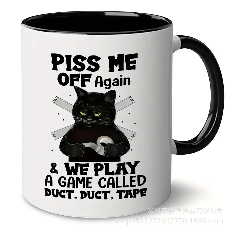 Fashion hot-selling mug, new cat ceramic coffee cup, can print LOGO can diy 11oz coffe kawaii cup