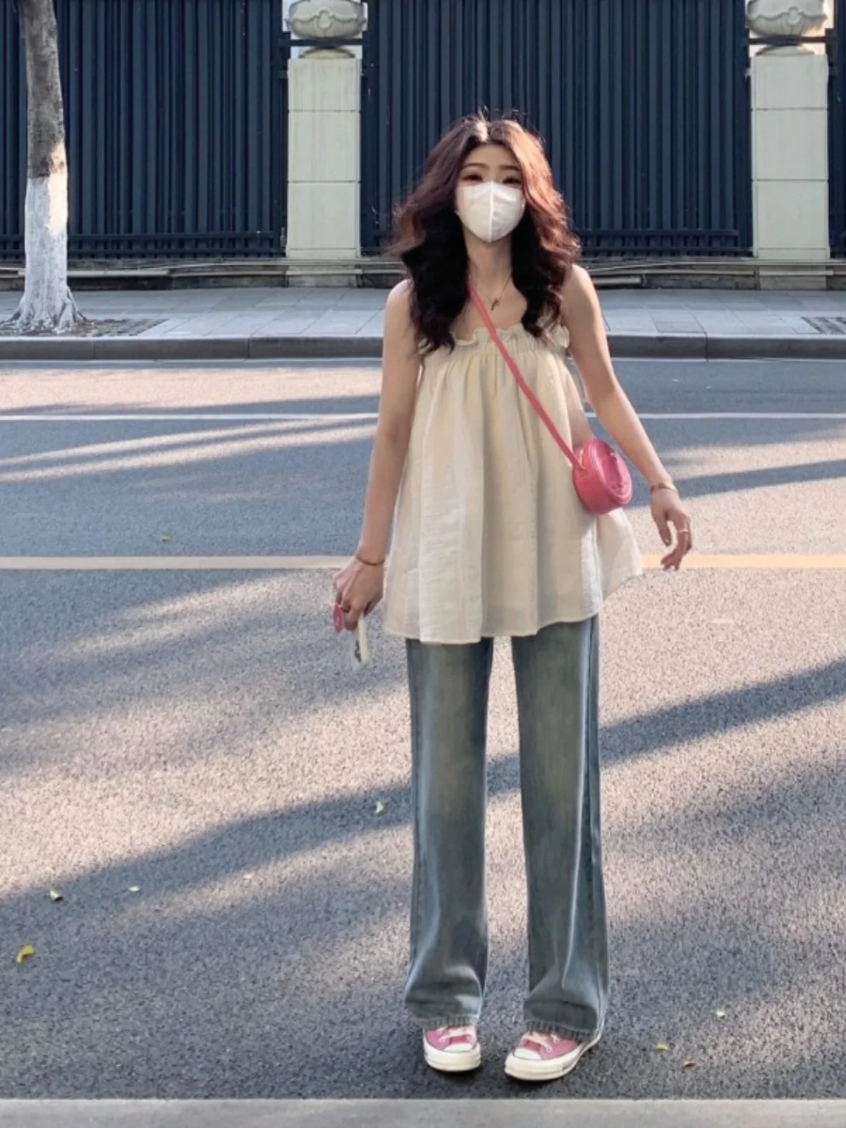 ارتفاع الخصر مستقيم الساق الجينز المرأة فضفاضة تناسب التخسيس حجم كبير خمر واسعة الساق الطابق طول السراويل الخريف وصول جديد