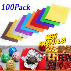 100pcs/Set Chocolate Foil Paper Candy Aluminum Wrappers Sweets Package Wedding Decor Party Home Accessories