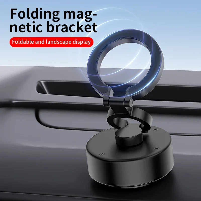 Magnetic Suction Cup Car Phone Holder Vacuum Folding Bracket For Magsafe Three-axis folding stand Car Navigation Mount Holders