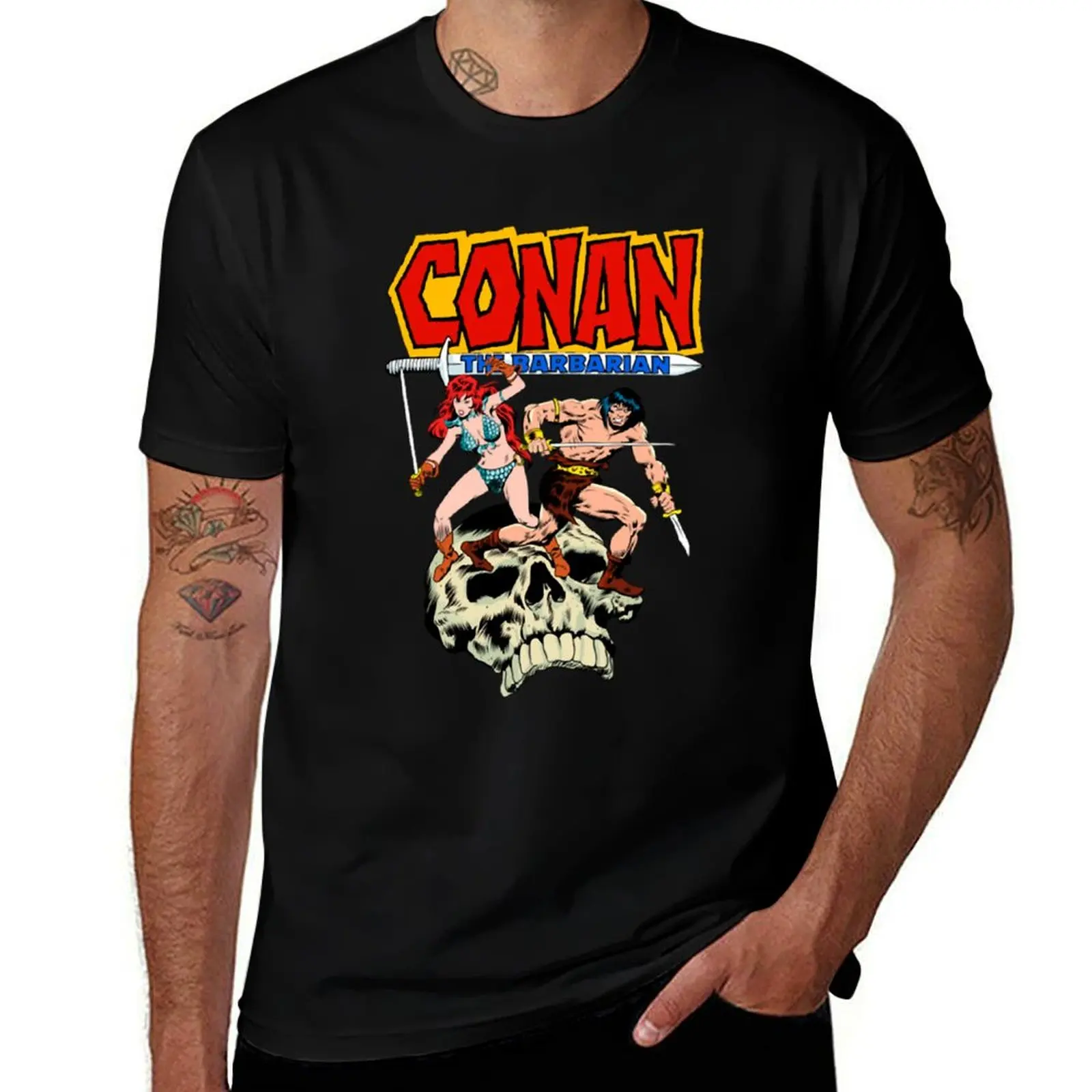 

Conan The Barbarian Conan and Red Sonja T-Shirt cotton t shirts high quality T-Shirt