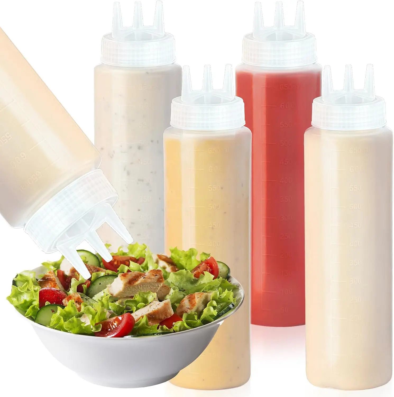 22oz Plastic Dressing Squeeze Bottle Safe Material for Food Prep Ideal for Home Kitchens