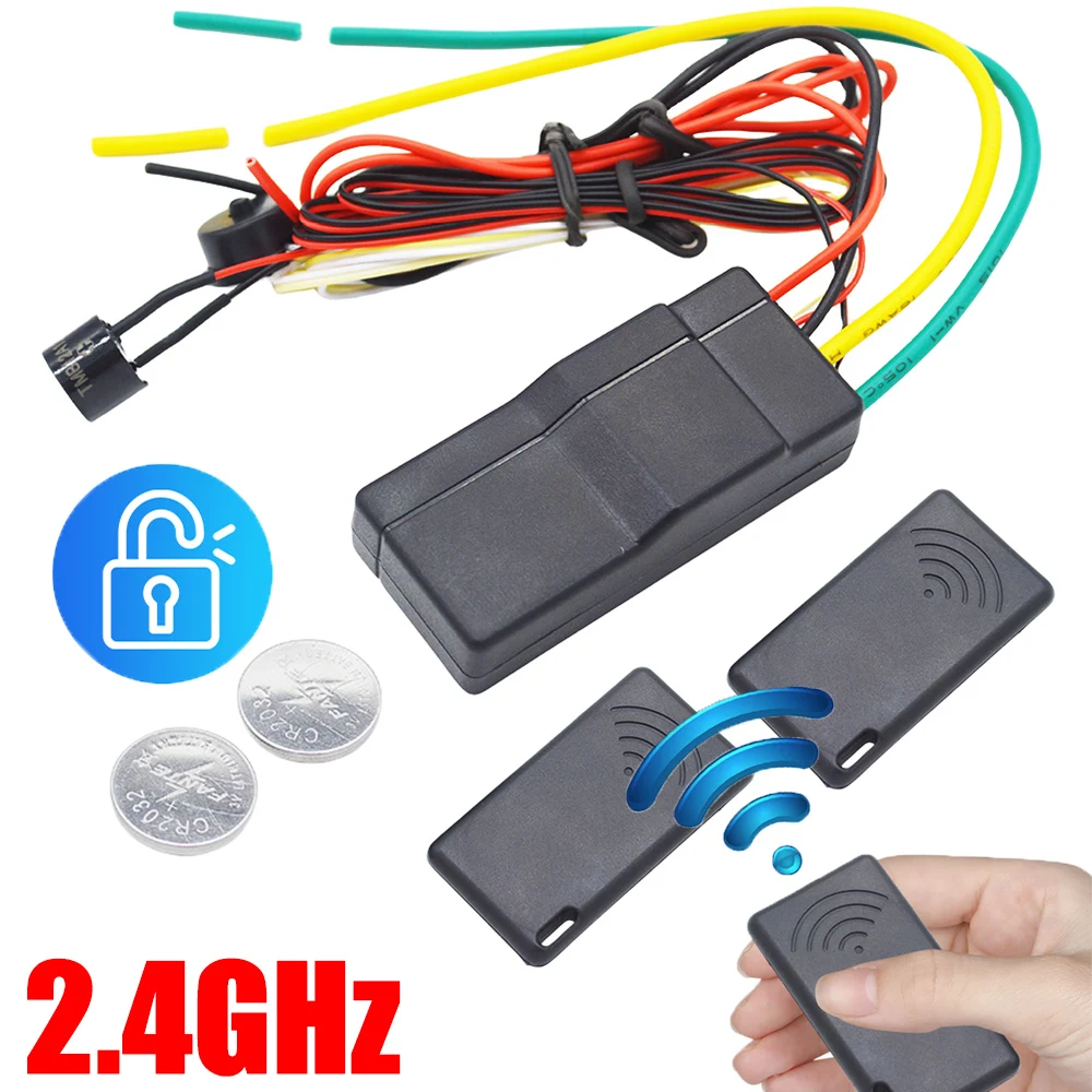 

12V Auto Intelligent Secret Lock 2.4GHz RFID Car Immobilizer 8M Sensor Wireless Engine Burglar Alarm Anti-theft Device