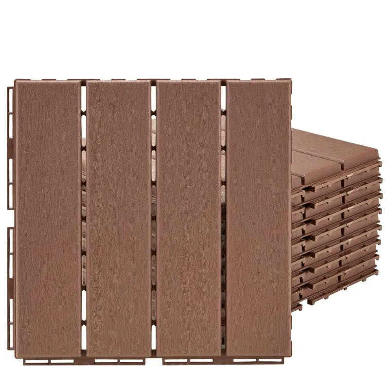

44 Pack Interlocking Deck Tiles, 12"x12"x0.8" Plastic Patio Flooring Outdoor Waterproof, All Weather Use for Balcony Porch Backy