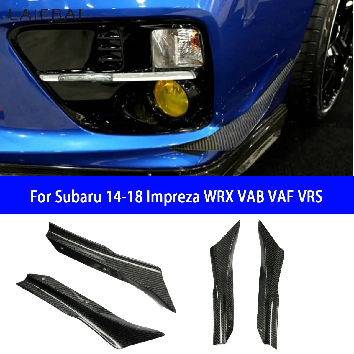 

For Impreza VAG VAB USDM Type Carbon Fiber APR Front Bumper Canard Glossy Fibre Finish Body Kit Accessories Trim