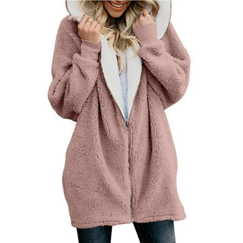 Women Causal Winter Overcoat Female Plus Sizes Hooded Pocket Cap Coat Outerwear Zipper Elegant Jacket Casco Feminino