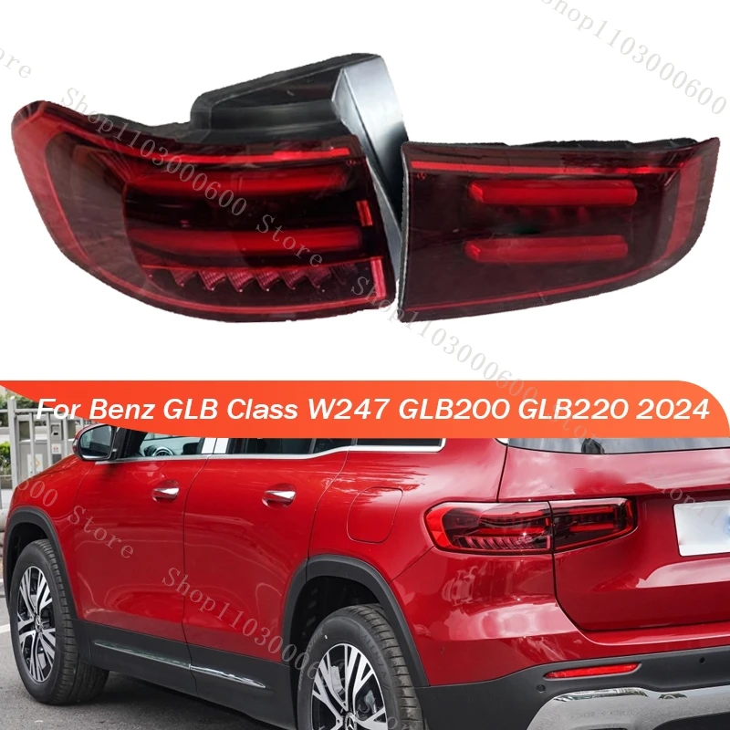 

Для Mercedes-Benz GLB Class W247 GLB200 GLB220 2024, задний бампер, задний фонарь, стоп-сигнал, предупреждающая фара, сигнальный задний фонарь