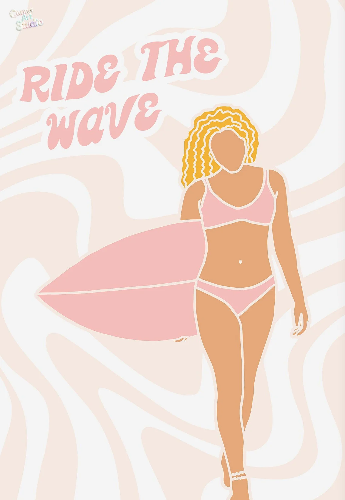2026 Beach Surfer Girls Modern Surfboard Summer Seashell Poster and Print Canvas Printing Wall Art Picture for Living Room De