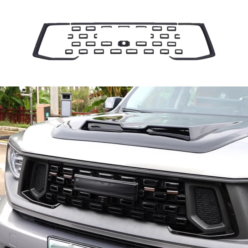 Fit for Haval Raptor Second Generation DARGO Grille Modification Black Warrior Front Bumper Decorative Sticker ABS Grille Kit