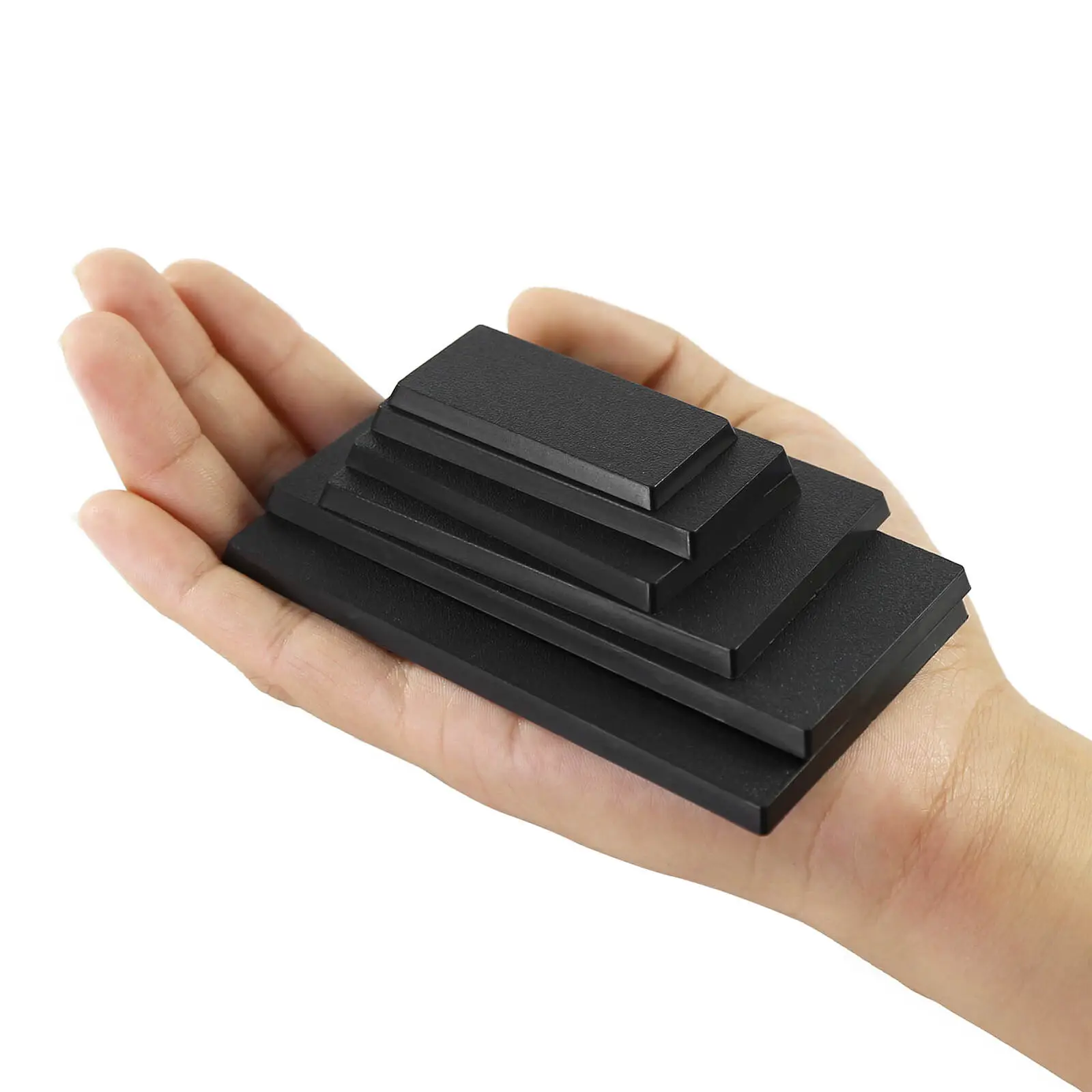 Evemodel Rectangle Bases Model Bases Plastic Black for Miniatures Wargames