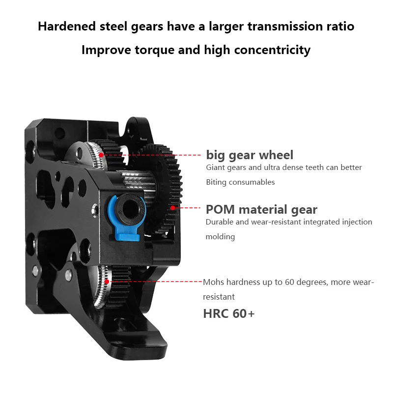 Hard Steel Reduction Gear High Speed Motor For CR10 CR-10S Ender3 V2 HGX LITE Extruder Dual Gear Extruder