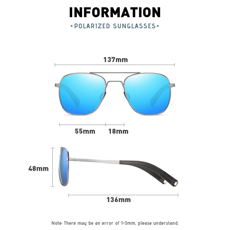 KIZN 2025 نظارات شمسية مستقطبة جديدة لقصر النظر للنساء والرجال وصفة طبية مصنوعة من خليط معدني UV400 نظارات بصرية مربعة مخصصة-0.5 إلى -6.0