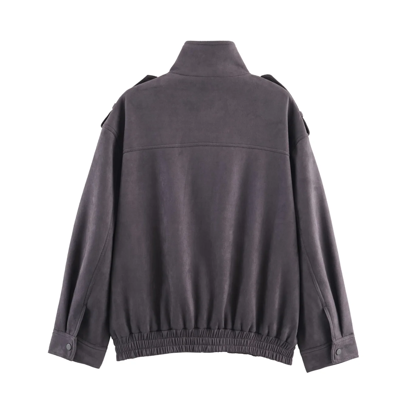 Women Suede Jacket Coat Autumn Winter Fashion Long Sleeve Zipper Loose Coat Female Retro Casual Jacket Streetwear With No Hood