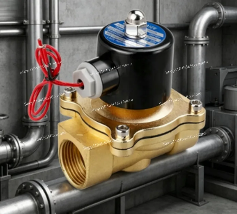 2W160-15 2W200-20 Brass Solenoid Valve Normally Closed Water Air Gas AC220V DC24V 12V 1/2 3/4 inch