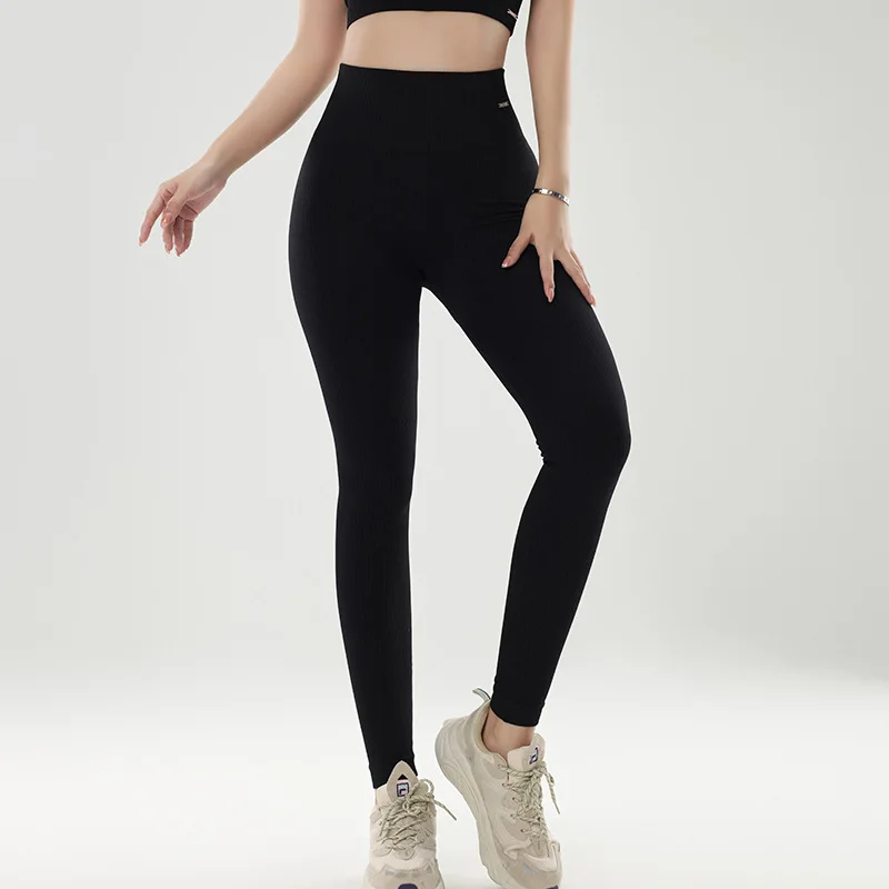 Women Seamless Leggings Sport High Waist Yoga Pants Hip Lifting Running Trousers Elastic Textured Gym Fitness Tights Pant Female