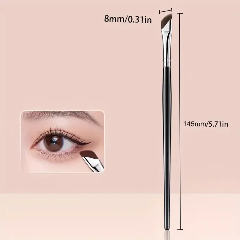 초미세 각도 팁이 있는 1/3 스칼펠 아이라이너 브러쉬, 플랫 앵글 눈썹 브러쉬, 눈 및 눈가 메이크업용 정밀 브러쉬