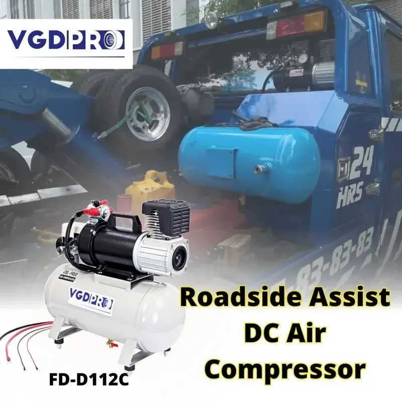 แบบพกพา 12V DC Mini Air Pump 12 ลิตรถังน้ํามัน Heavy Offroad Road Assist วิศวกรรมบริการคอมเพรสเซอร์อุตสาหกรรม