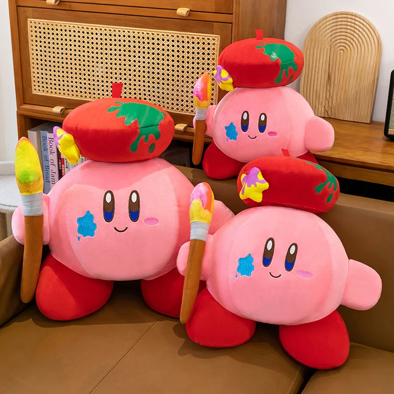 Large size New The Artist Kirby Plush Toy Cute Stuffed Doll Cartoon  Prize Big Hug Pillow Gift for Kids Birthday Room Decoration view 3