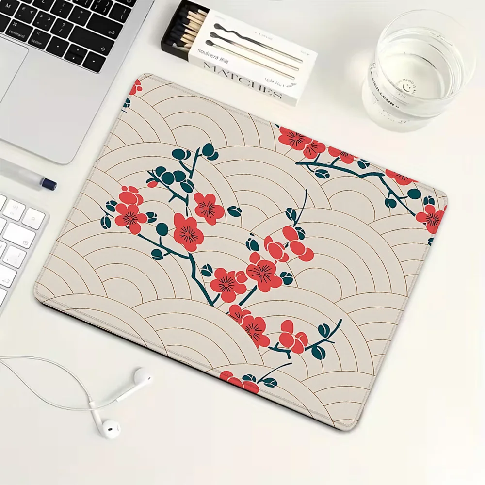 

Plum Blossom National Style Texture Small MousePad Rubber Gaming MousePad Mechanical Keyboard Mat PC Gaming Accessories Desk Pad