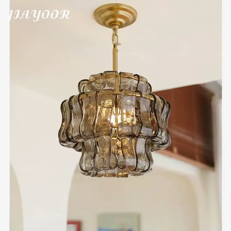 French Mid Century Glass Pendant Light Style Vintage Atmosphere Lamp Home Changeable Luxury Nordic Modern Hanging Lamps