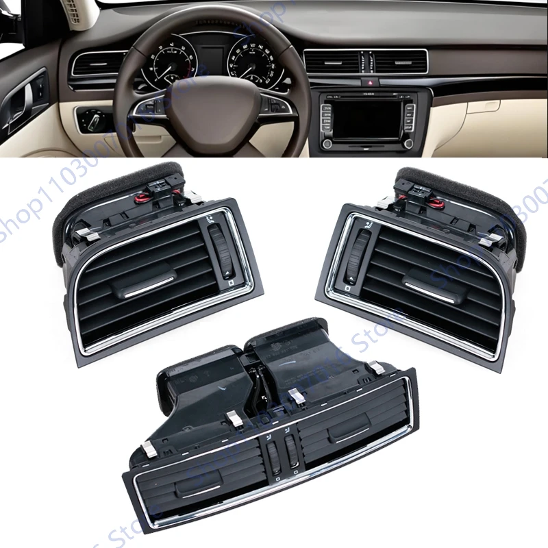 

Вентиляционная решетка переменного тока для салона автомобиля для Skoda Superb II 3T 2008-2015, приборная панель Airvent 3T0820951 3T0819701 3T0819702