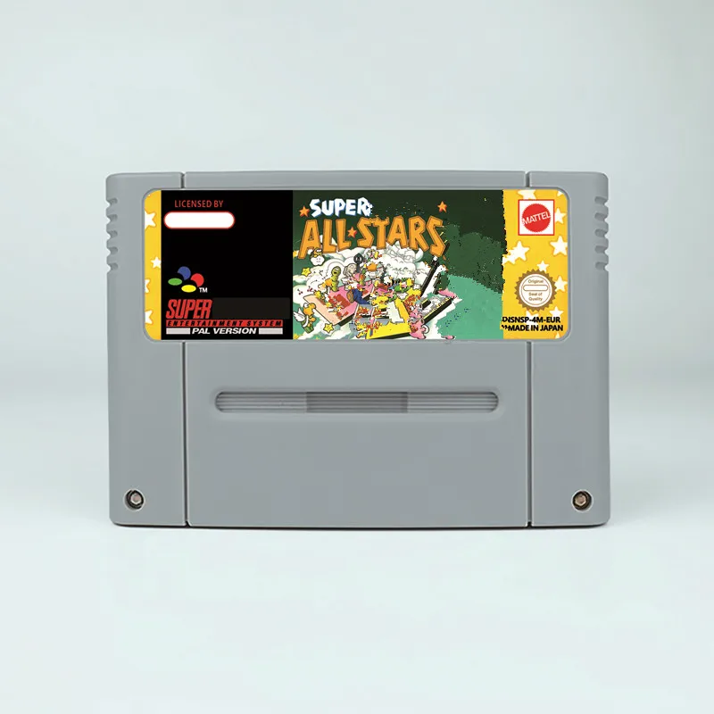 خرطوشة ألعاب SuperMari مع صندوق البيع بالتجزئة ، كل النجوم ، بطاقة ألعاب RPG ، وحدة تحكم ألعاب الفيديو ، يورو ، الولايات المتحدة الأمريكية ، 16 بت