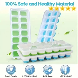 4pcs, Ice Cube Mold, Silicone Ice Cube Tray, Multifunctional Household Chocolate Mold With Removable Lid, Stackable Ice Trays Wi