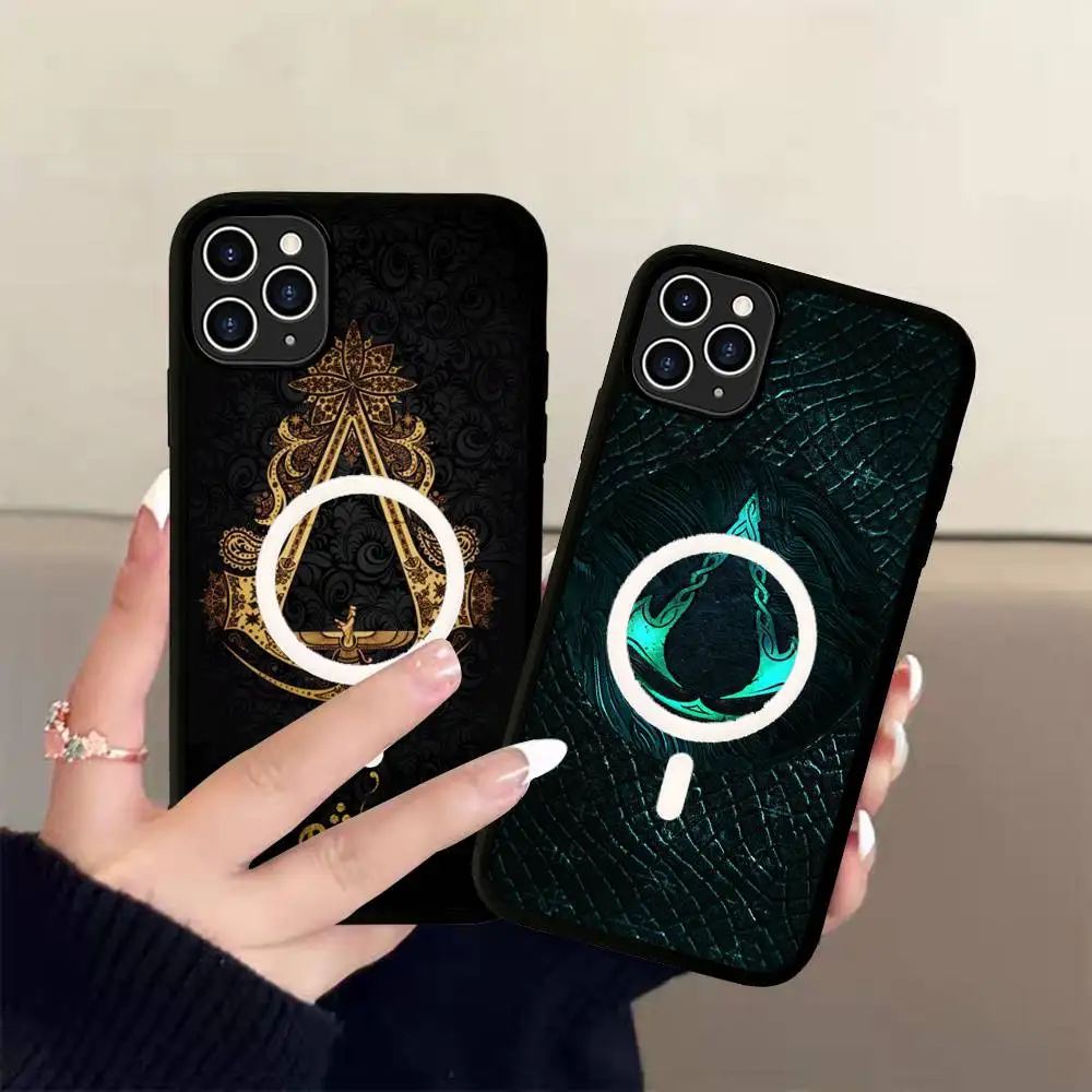 Classic Game A-Assassin-S-Creed Logo Magnetic Case For IPhone 17 16 14 13 12 11 15 Pro Max Plus Wireless Charge Phone Cover