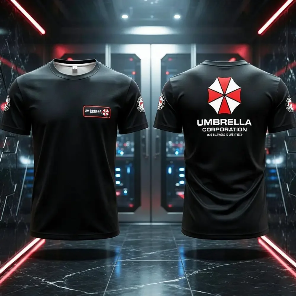 Umbrella Corporation Iconic Logo Slogan Printed T-Shirt Summer Breathable Short-Sleeve Top Gamer Outdoor Casual Fashion Tee