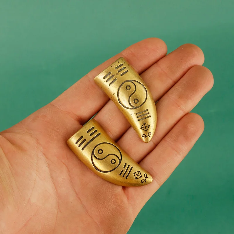 Brass Holy Grail Yin Yang Cup Ritual Earth Master God Temple Sign Request Hexagram Divination Tool