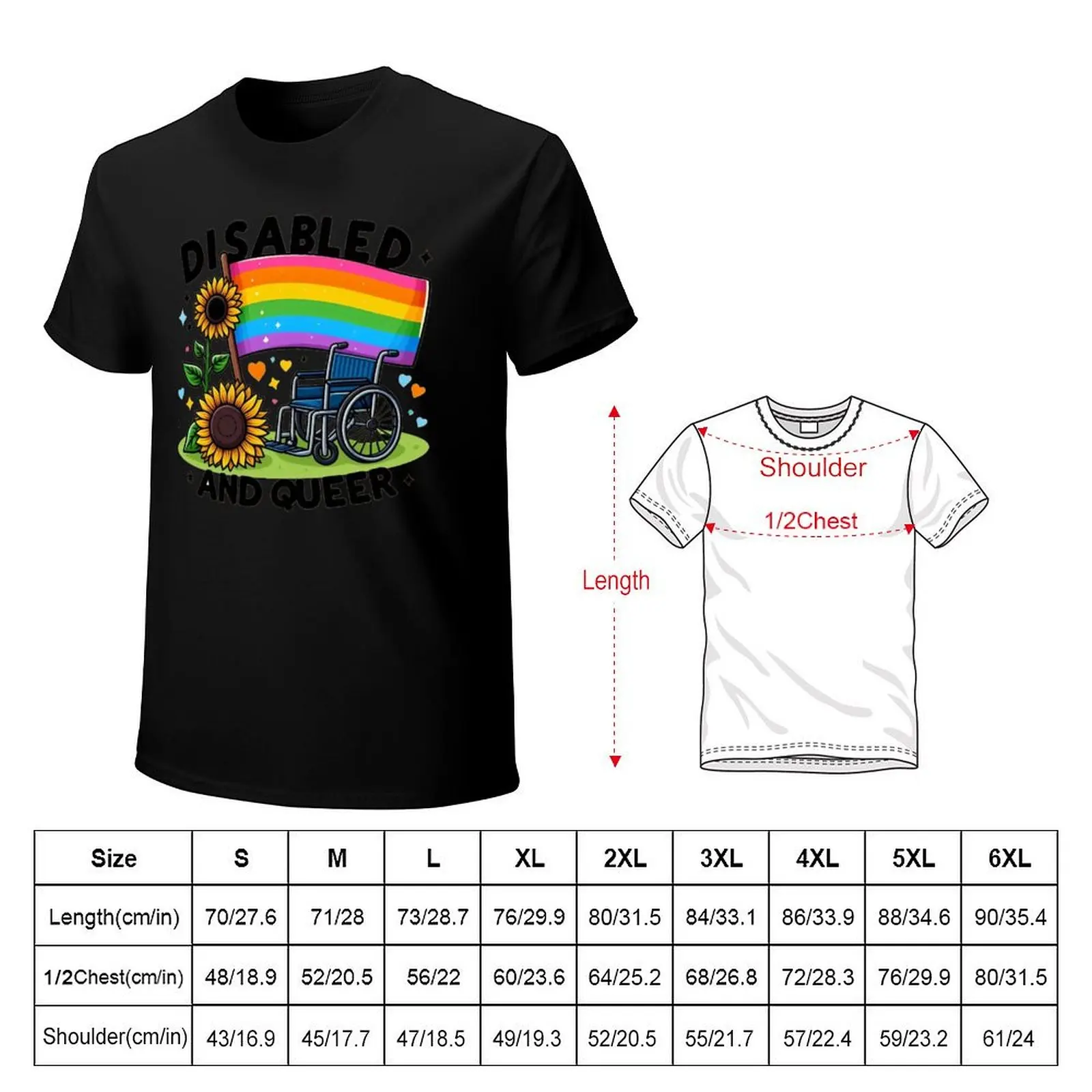 Disabled and queer T-Shirt Big and Tall Crew Neck Tee