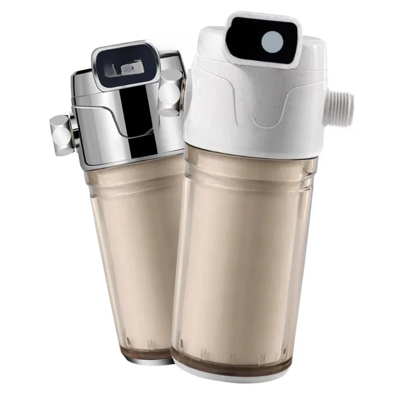 

Electric household double filter cartridge activated carbon shower water filter to remove chlorine harmful laundry purifier