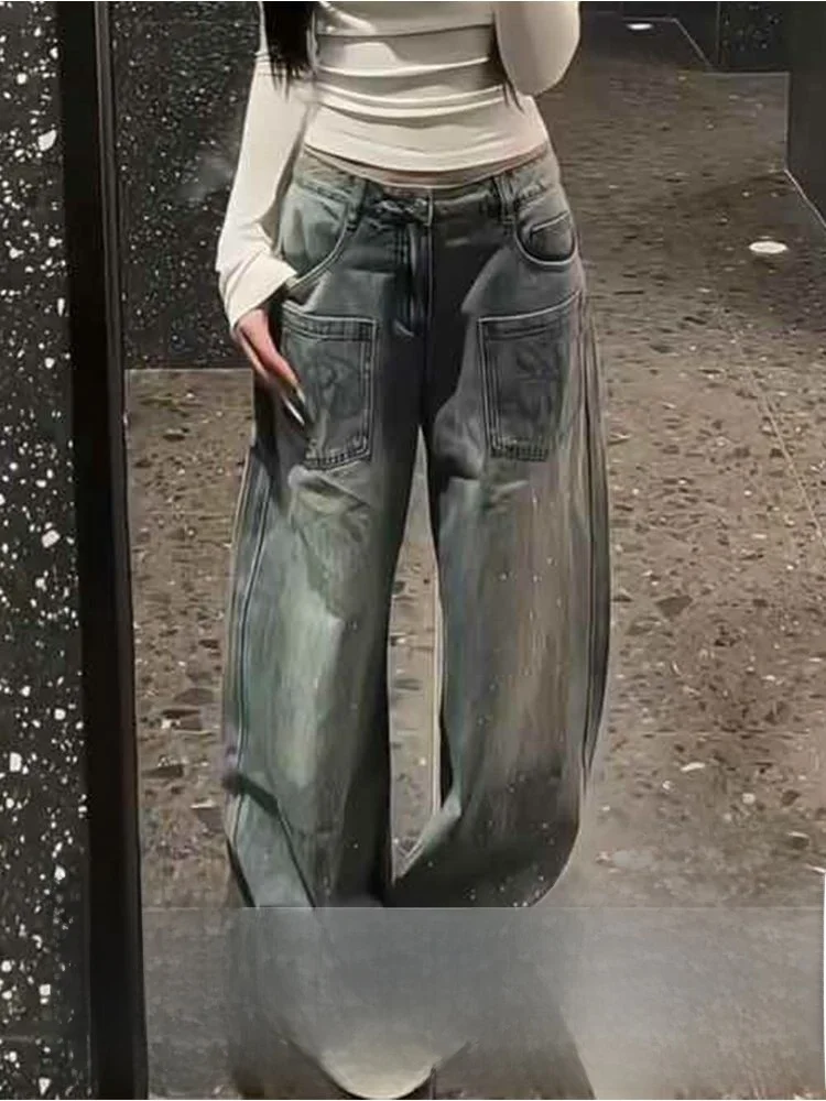 

Джинсы High Street с блестящей ромбовидной вышивкой, женские осенне-зимние утягивающие брюки длиной до пола, уличные брюки