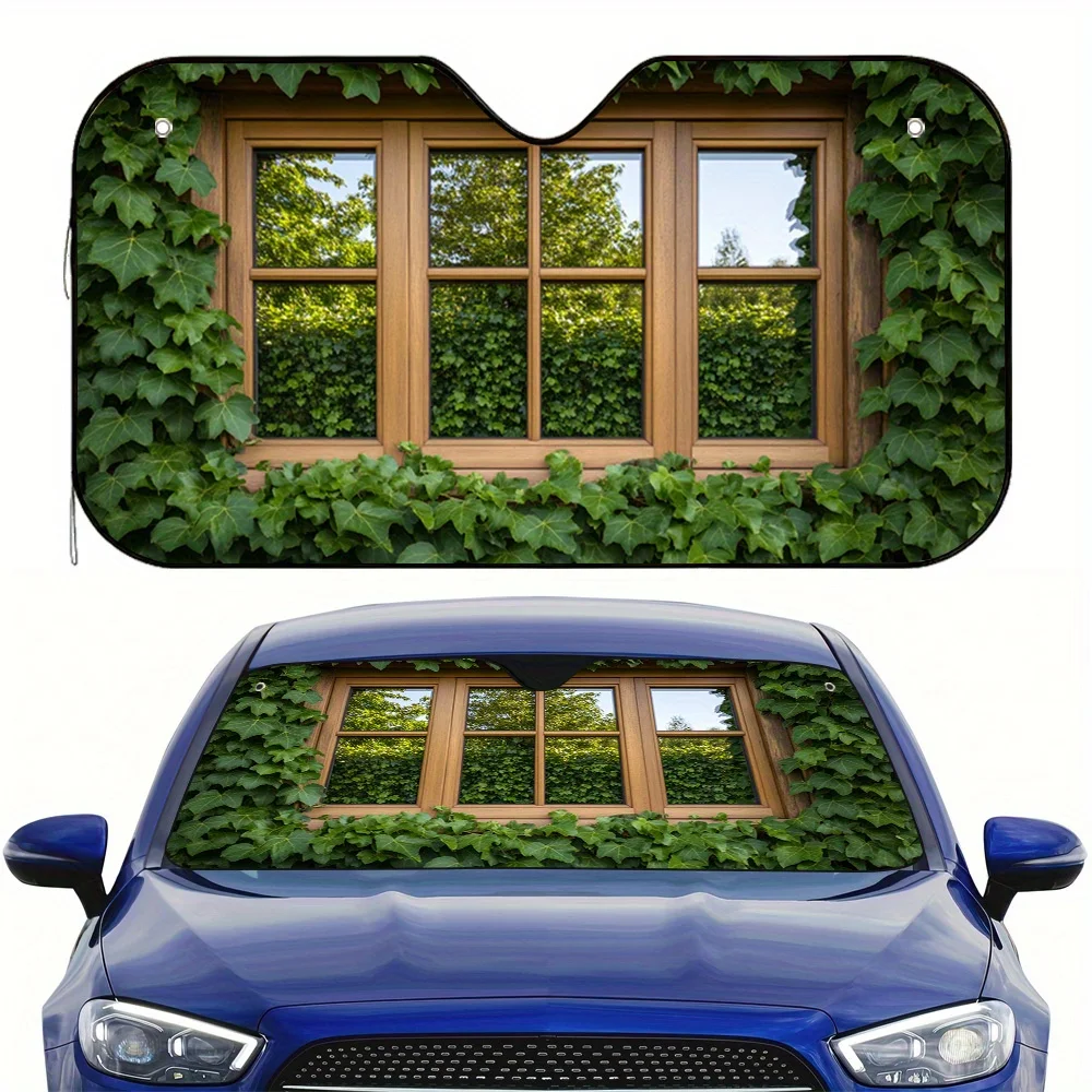 

1 шт. 2D плоская зеленая солнцезащитная шторка для автомобиля – сохраняет прохладу в салоне, в комплекте 4 присоски, складная и простая в установке, Per