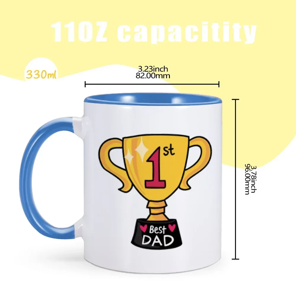 Best Dad Mug Father Coffee Tea Ceramics Cup for Daddy Papa Birthday Home Tea Cup Custom Father's Day Gift from Daughter Son