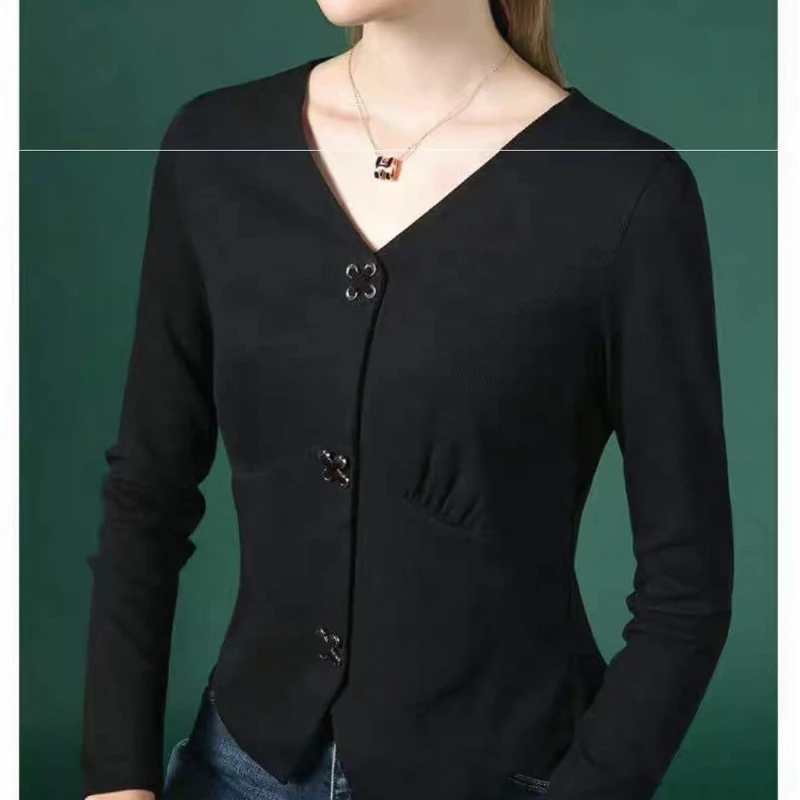

Harajuku Slit Hem Plus Size Striped Top Women Clothes Spring Autumn Long Sleeve Solid Simplicity Elegant T Shirts Fashion Casual