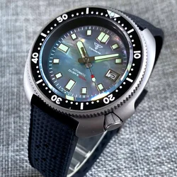 Tandorio Titanium Material Turtle Automatic Watch Men 200M Waterproof MOP Dial 120clicks Bezel Tropical Band Diver Reloj Hombre