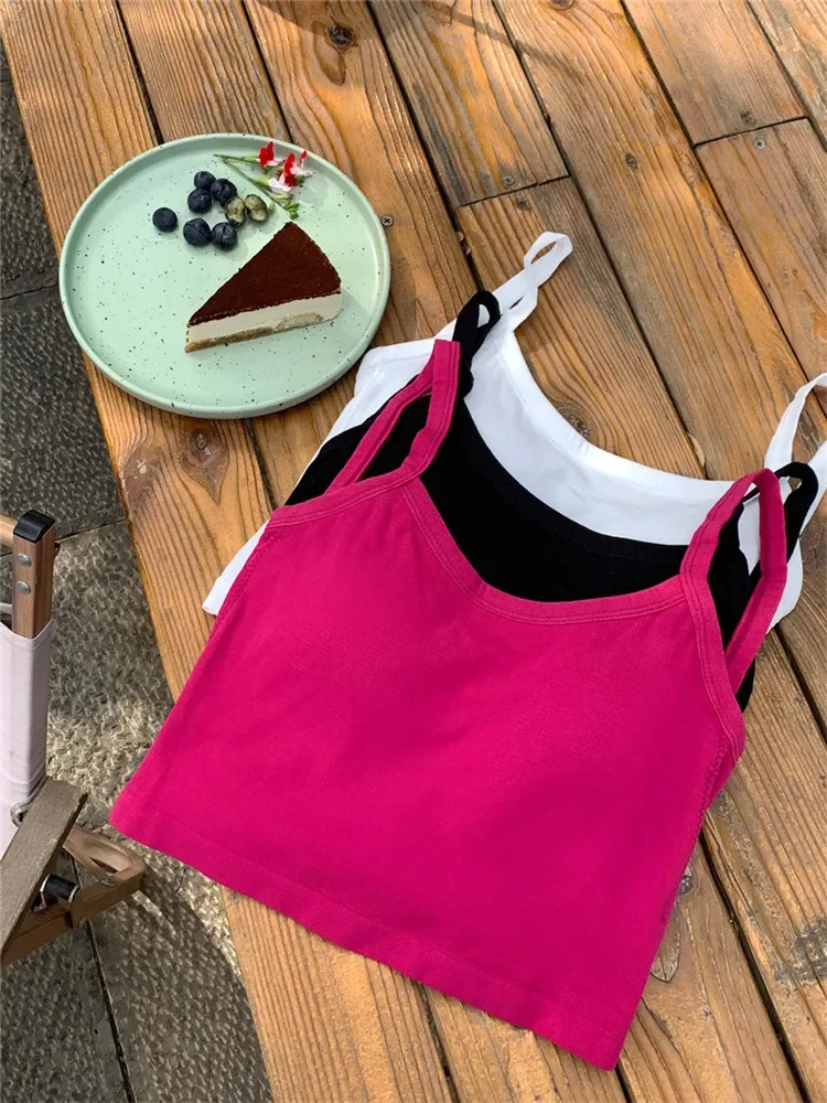 Moda lato seksowna pończocha Camisole bielizna krzyż Backless zakrętka tubki biustonosz czarny biały Fushcia odzież sportowa wąski krótki podkoszulek