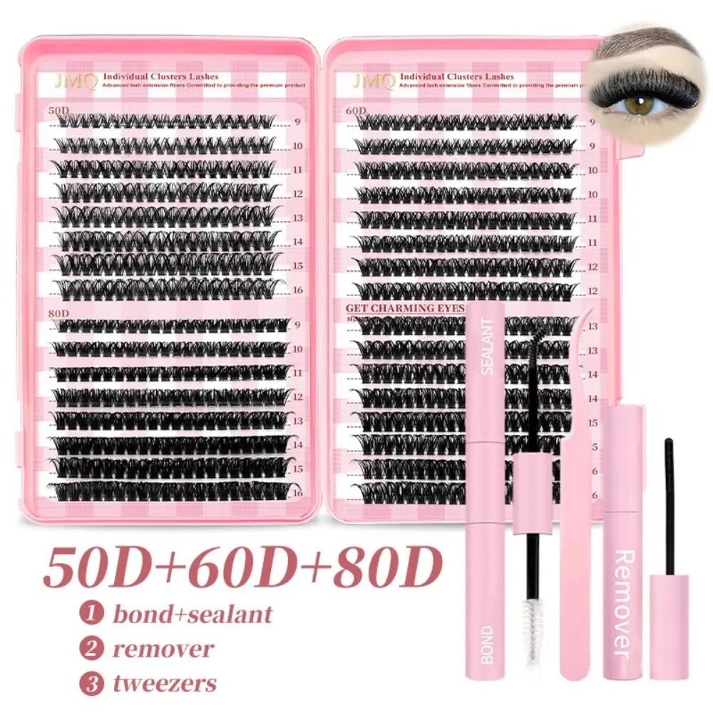 9-16mm Lange Künstliche Wimpern 3D Volumen Wispy Style 3D Faux Mink Lash Natürlicher Look Flauschige Cluster Augen-Make-up-Tools – Detail 6