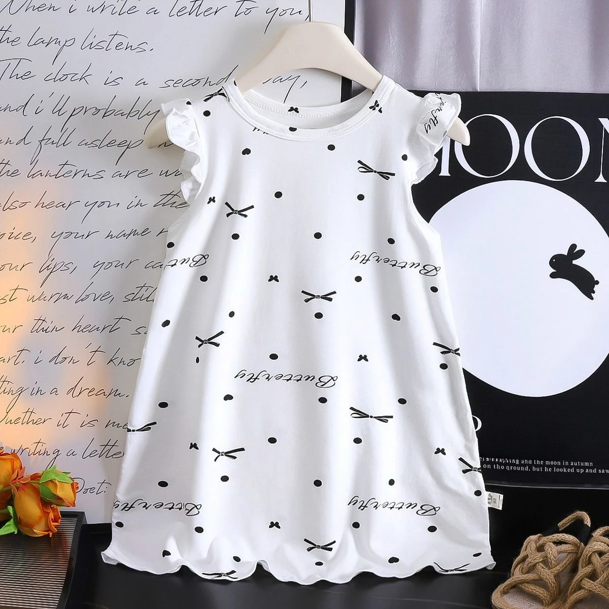 Girls Summer Ultra Thin Nightgown Cooling Pajamas Homewear Set New Style