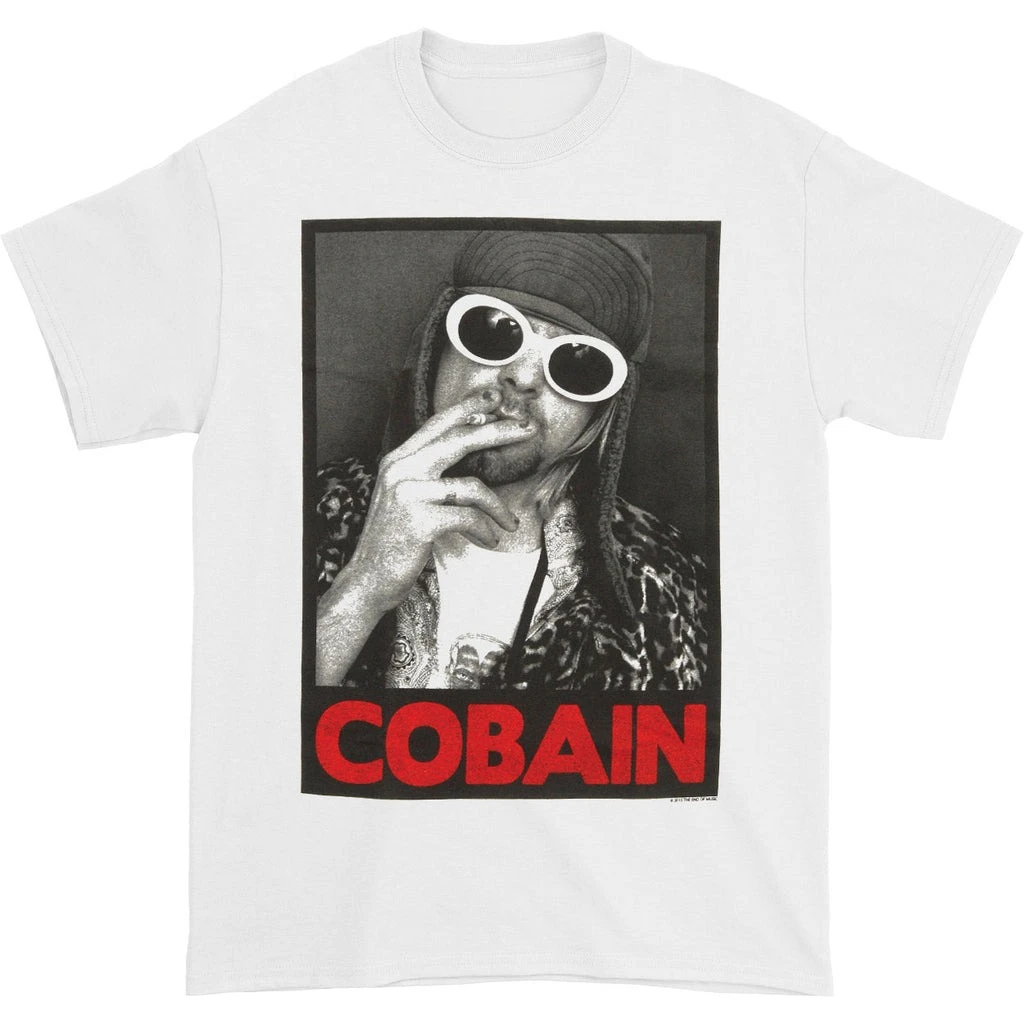 New Mens Clothes Tee Shirt T-Shirts Men Tshirt for Men Kurt Cobain Smoking Box Photo Regular Peripheral Pattern Printing