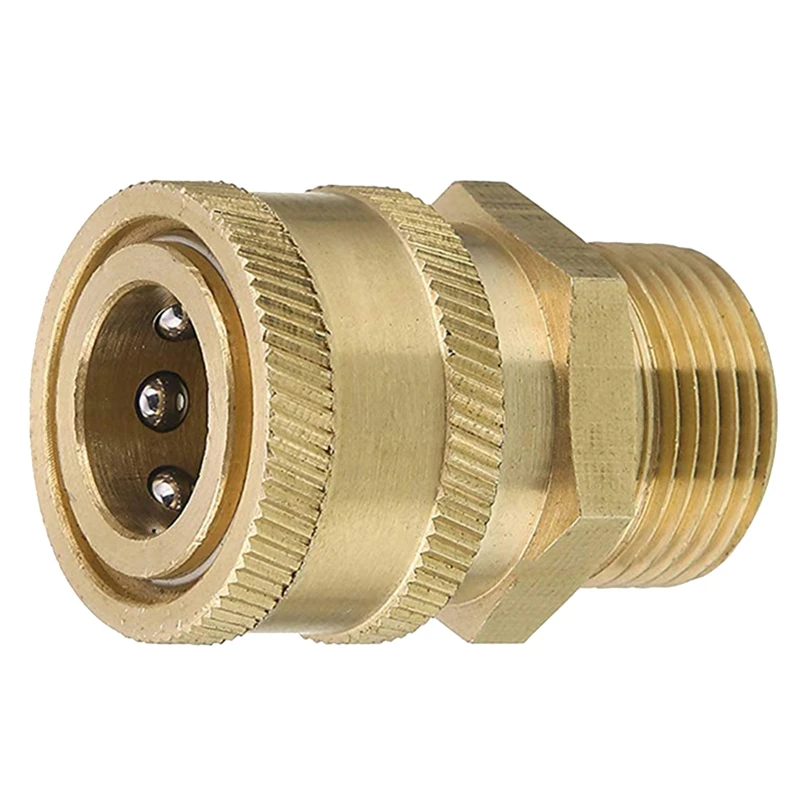 1Set Quick Connect Kit Garden Water Connectors Metric M22 14Mm To 3/8 Inch Female Swivel To M22 Male Fitting 5000Psi Black&Gold